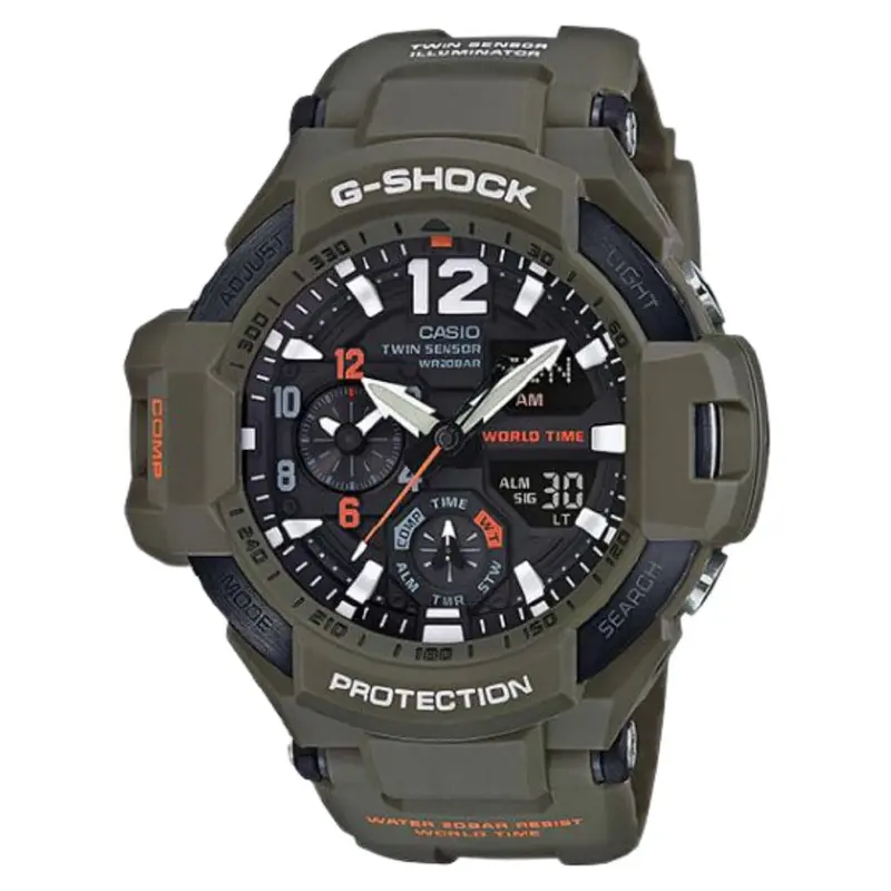 Casio G-Shock Ga-1100Kh-3Adr Gravitymaster Digital Quartz Green Resin Men's Watch 1