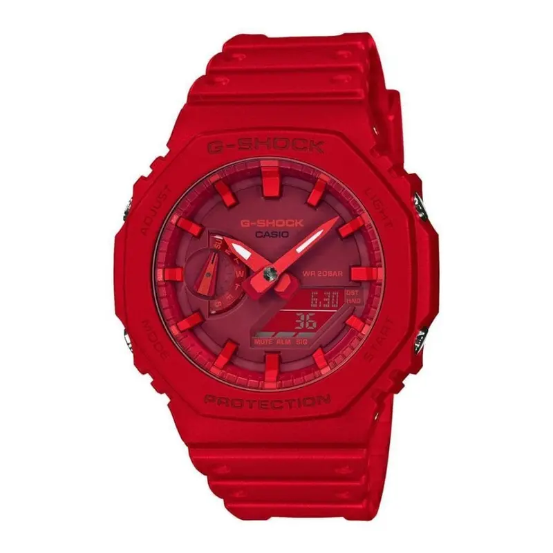 Casio G-Shock Ga-2100-4Adr-P Red Resin Strap Unisex Watch 1