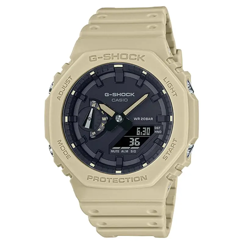 Casio G-Shock Ga-2100-5Adr-P Analog Digital Beige Resin Strap Men's Watch 1