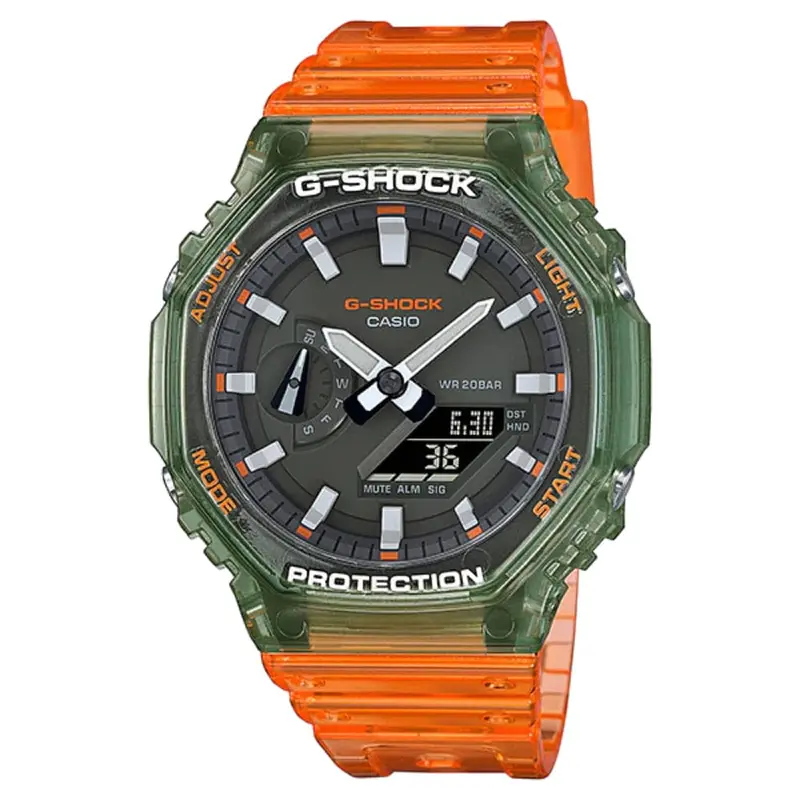 Casio G-Shock Ga-2100Hc-4Adr Orange Resin Strap Men's Watch 1