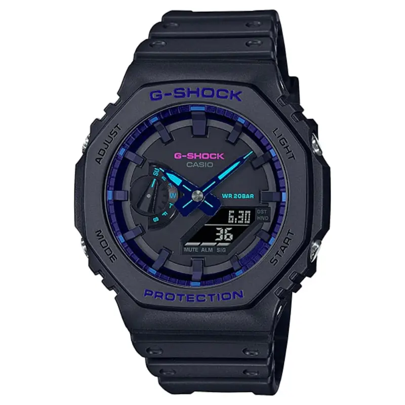 Casio G-Shock Ga-2100Vb-1Adr-P Black Resin Strap Men Watch 1