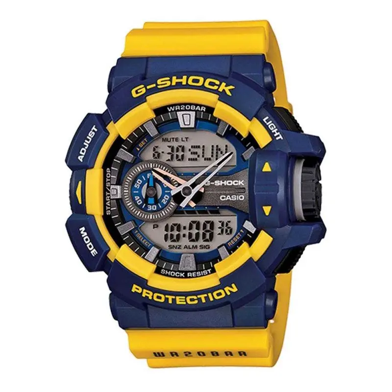 Casio G-Shock Ga-400-9Bdr Digital Quartz Yellow Blue Resin Unisex's Watch 1