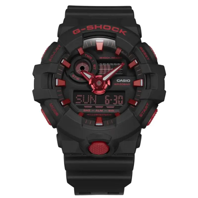 Casio G-Shock Ga-700 Series Black Resin Strap Men Watch Ga-700Bnr-1Adr-P 1