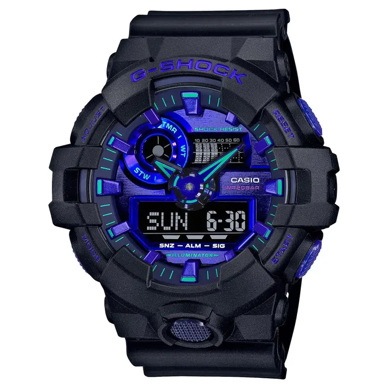Casio G-Shock Ga-700Vb-1Adr-P Black Resin Strap Men Watch 1
