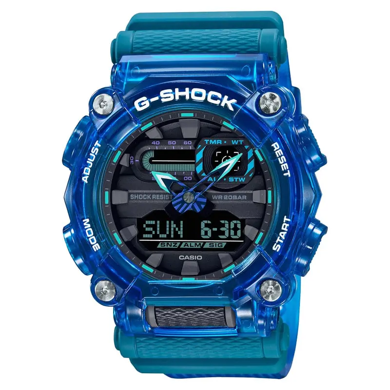Casio G-Shock Ga-900Skl-2Adr Blue Resin Strap Mens Watch 1