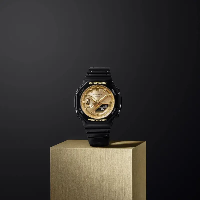 Casio G-Shock Gold Dial Black Resin Strap Men Watch Ga-2100Gb-1Adr-P 2