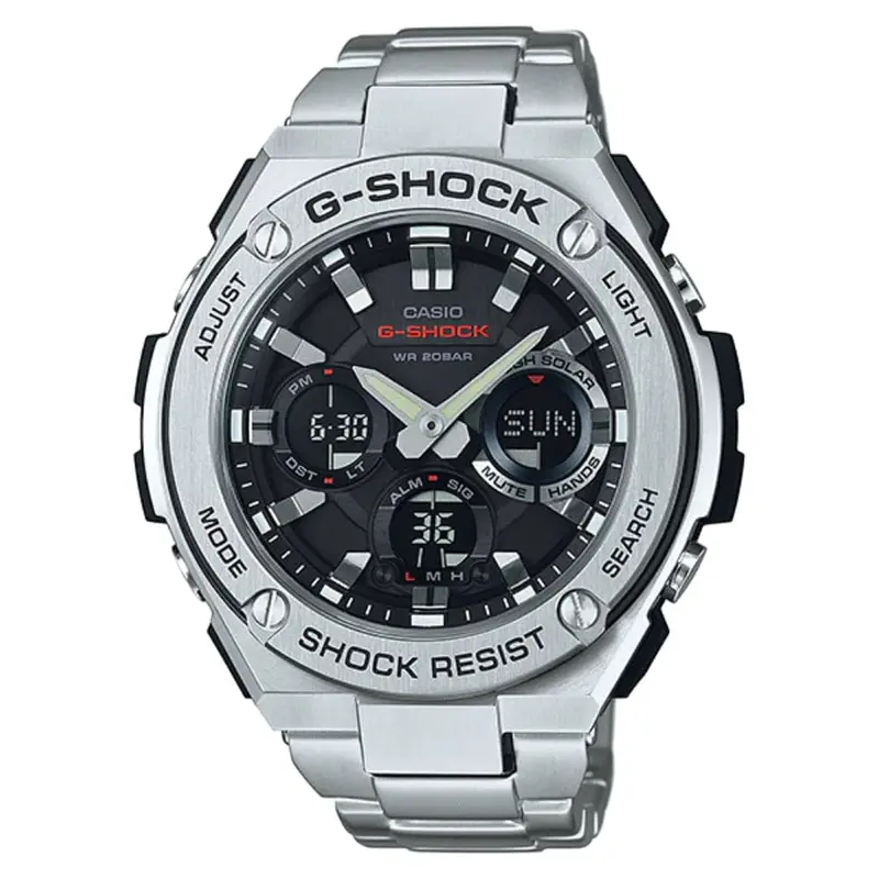 Casio G-Shock  Gst-S110d-1Adr Silver Analog Digital Stainless Steel Strap Watch For Men 1