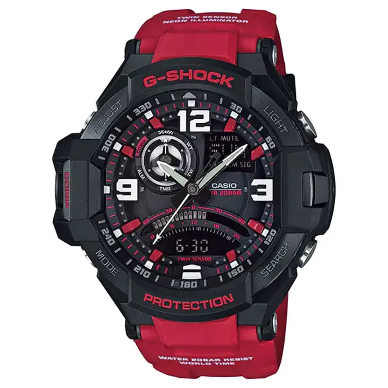 Casio G-Shock Master Of G - Air Gravitymaster Black Dial Red Resin Strap Men Watch Ga-1000-4Bdr-P 1