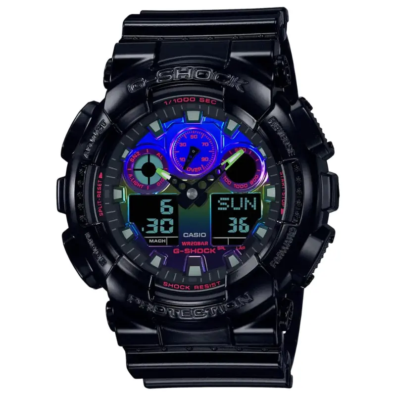 Casio G-Shock Rainbow Black Resin Strap Men's Watch Ga-100Rgb-1Adr-P 1