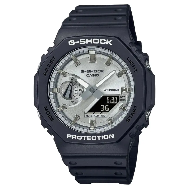Casio G-Shock Silver Dial Black Resin Strap Men Watch Ga-2100Sb-1Adr-P 1