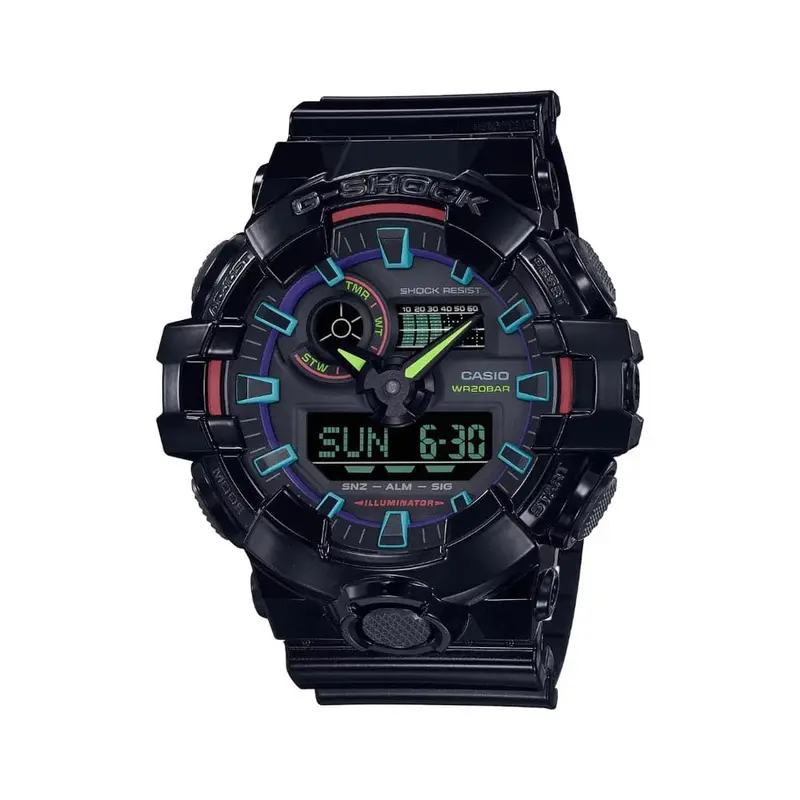 Casio G-Shock Virtual Rainbow Analog Digital Black Men Watch Ga-700Rgb-1Adr 1