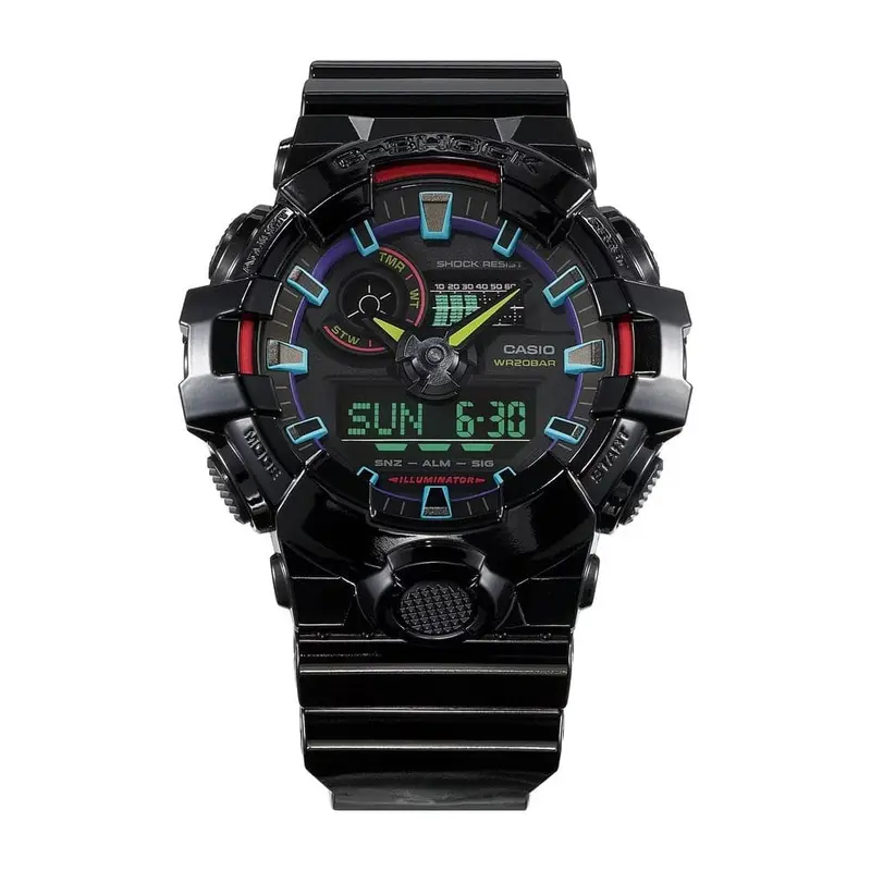 Casio G-Shock Virtual Rainbow Analog Digital Black Men Watch Ga-700Rgb-1Adr 2
