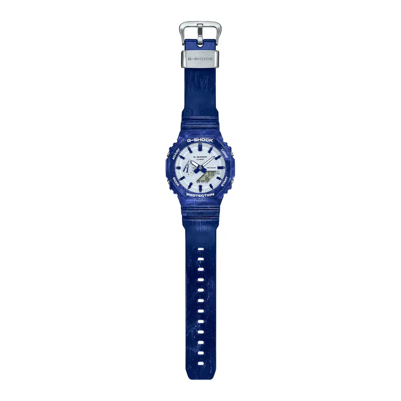 Casio G-Shock White Dial Digital-Analogue Blue Resin Strap Men Watch Ga-2100Bwp-2Adr 2