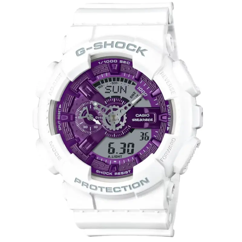 Casio G-Shock White Resin Strap Unisex Watch Ga-110Ws-7Adr-P 1