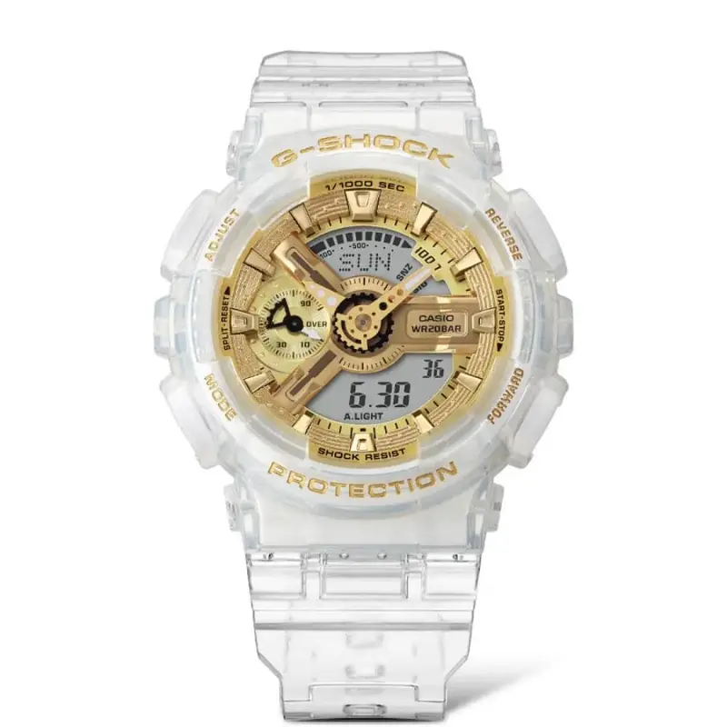 Casio G-Shock White Strap With Gold Dial Analog-Digital Unisex Watch Gma-S110sg-7Adr-P 2