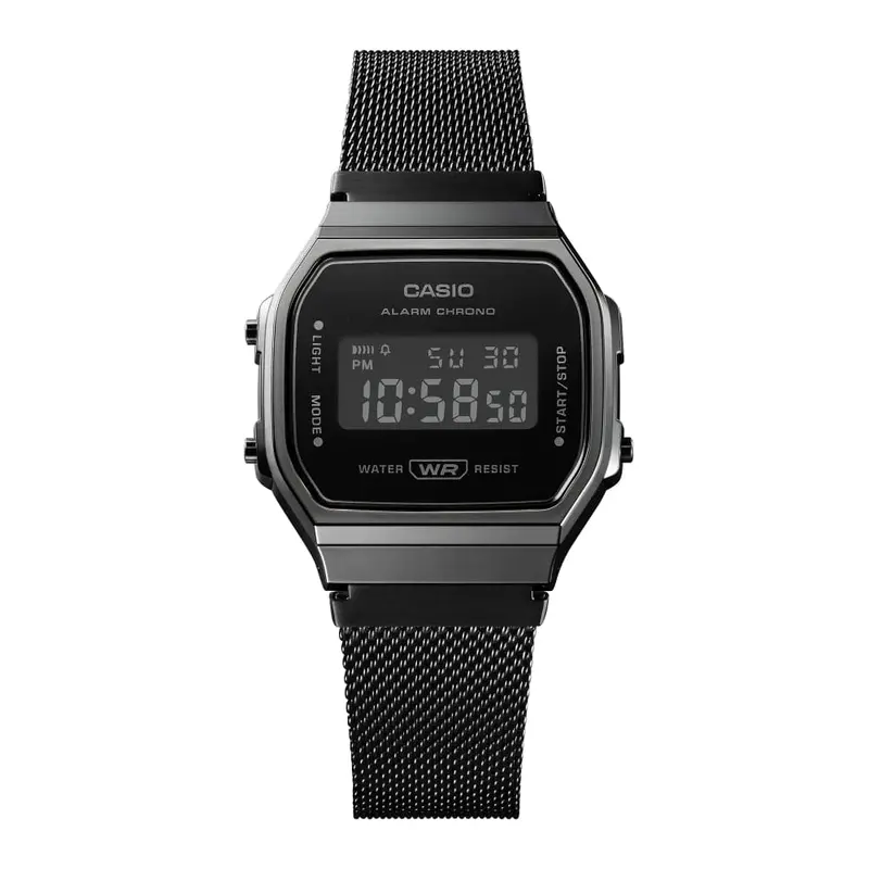 Casio General A168wemb-1Bdf Black Stainless Steel Mesh Strap Unisex Watch 2