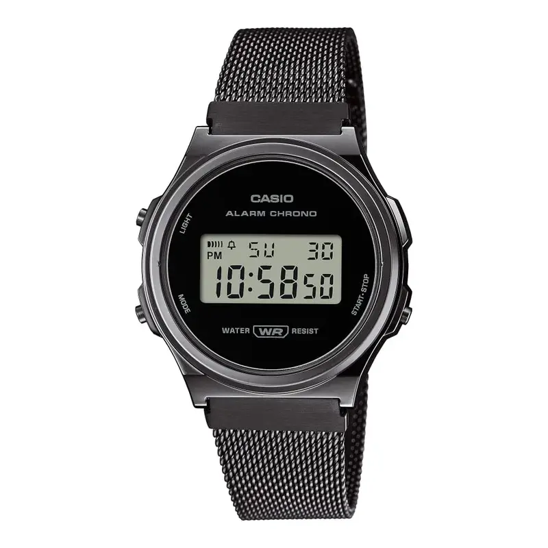 Casio General A171wemb-1Adf Black Stainless Steel Mesh Strap Unisex Watch 1