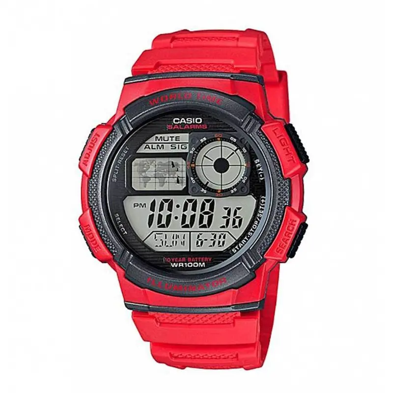 Casio General Ae-1000W-4Avdf-P Digital Quartz Red Resin Men's Watch 1