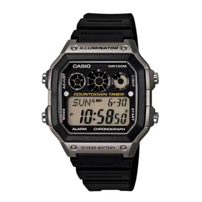 Casio General Ae-1300Wh-8Avdf-P Digital Quartz Silver Black Resin Unisex's Watch 1