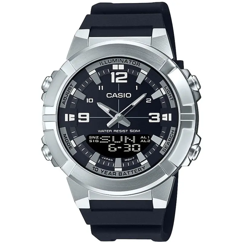 Casio General Amw-870-1Avdf Black Silicon Men's Watch 1