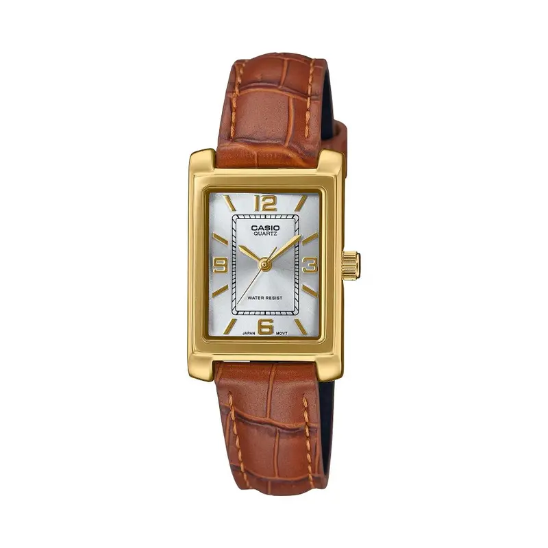 Casio General Analog Brown Leather Strap Women's Watch Ltp-1234Gll-7Adf-P 1
