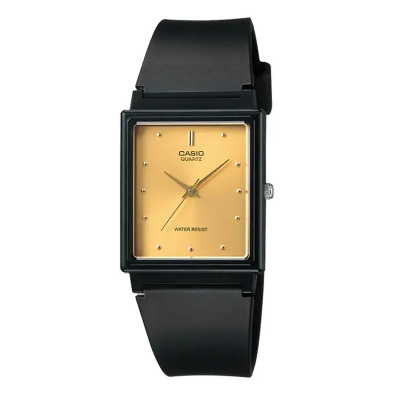 Casio General Analog Gold Dial Black Resin Strap Unisex Watch Mq-38-9Adf-P 1