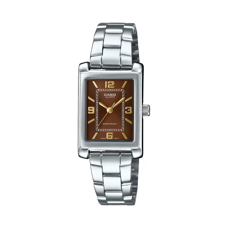 Casio General Analog Maroon Dial Stainless Steel Women's Watch Ltp-1234Dd-5Adf 1