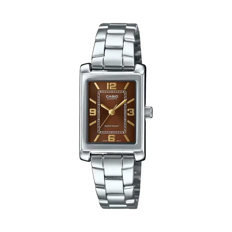 Casio General Analog Maroon Dial Stainless Steel Women's Watch Ltp-1234Dd-5Adf-P 1