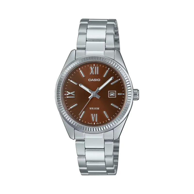 Casio General Analog Maroon Dial Stainless Steel Women's Watch Ltp-1302Dd-5Avdf 1