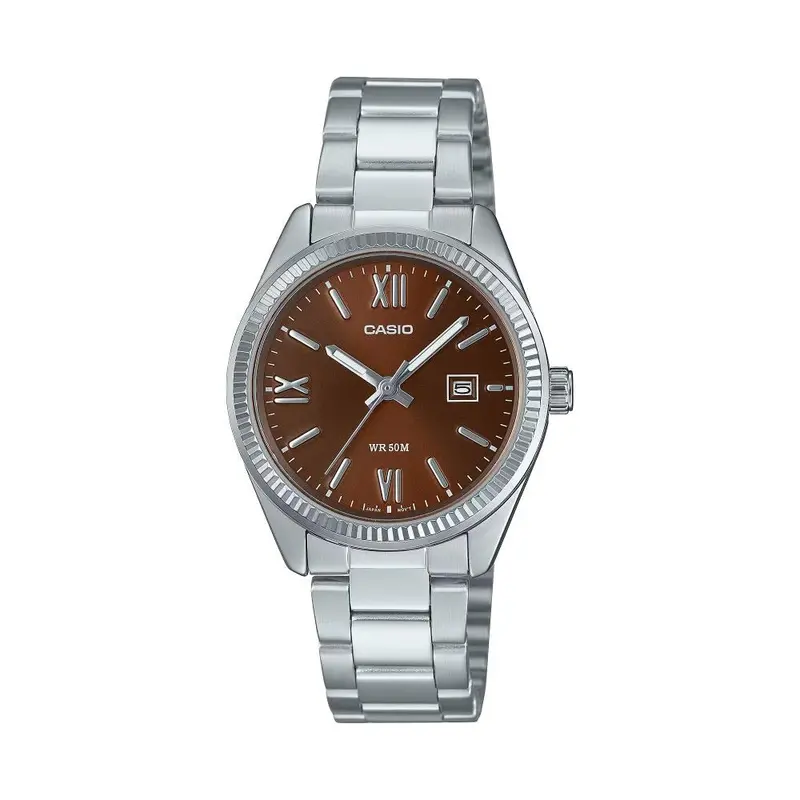 Casio General Analog Maroon Dial Stainless Steel Women's Watch Ltp-1302Dd-5Avdf-P 1