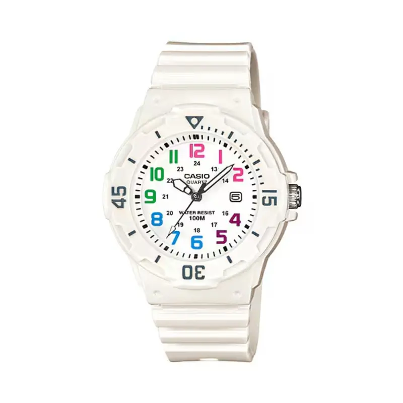 Casio General Analog White Dial Date Display White Resin Strap Women's Watch Lrw-200-7Bvdf 1
