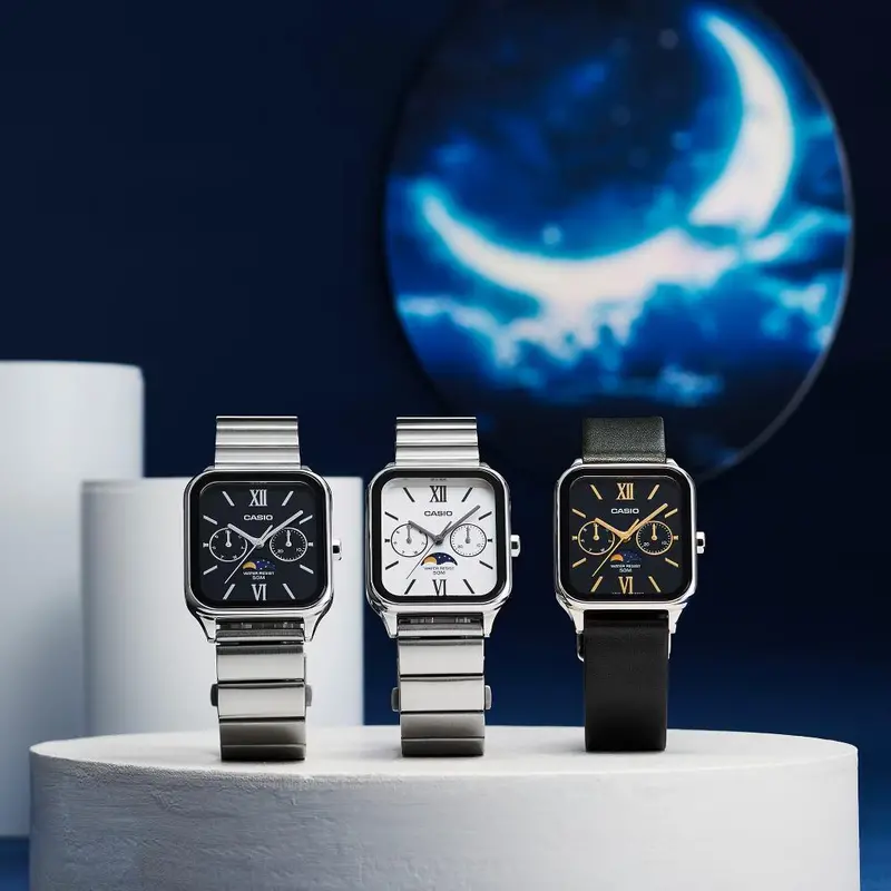 Casio General Analog White Dial Moon Phase Stainless Steel Men's Watch Mtp-M305d-7A2vdf 2