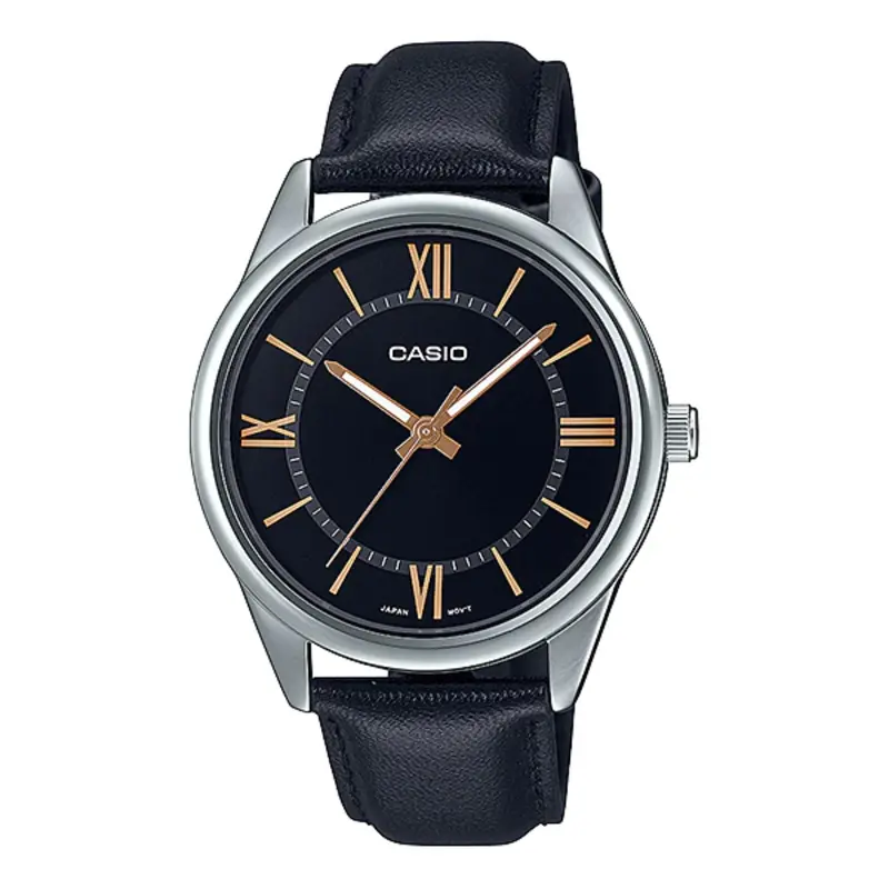 Casio General Black Dial And Leather Strap Men Watch Mtp-V005l-1B5udf-P 1