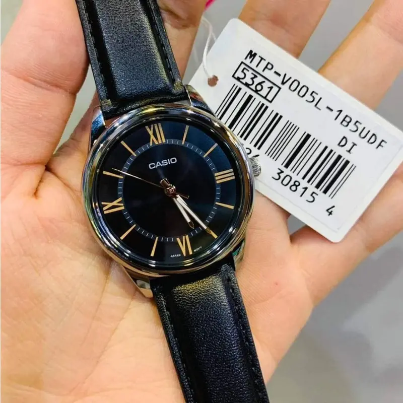 Casio General Black Dial And Leather Strap Men Watch Mtp-V005l-1B5udf-P 2