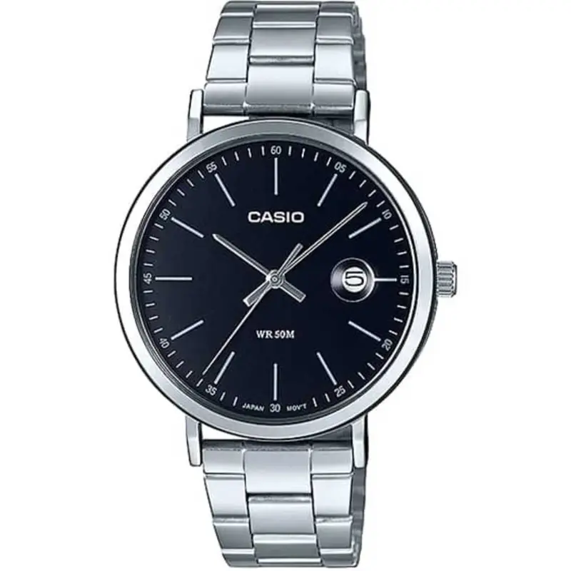 Casio General Black Dial And Silver Stainless Steel Strap Men Watch Mtp-E175d-1Evdf-P 1