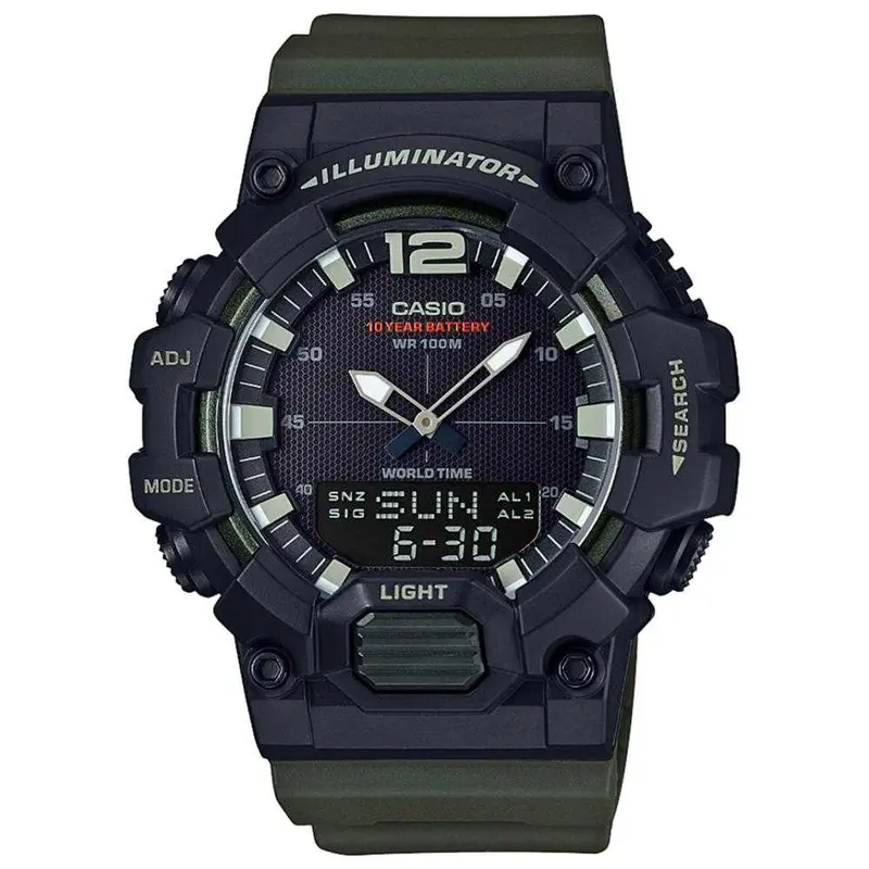 Casio General Black Dial Green Resin Strap Men Watch Hdc-700-3Avdf-P 1
