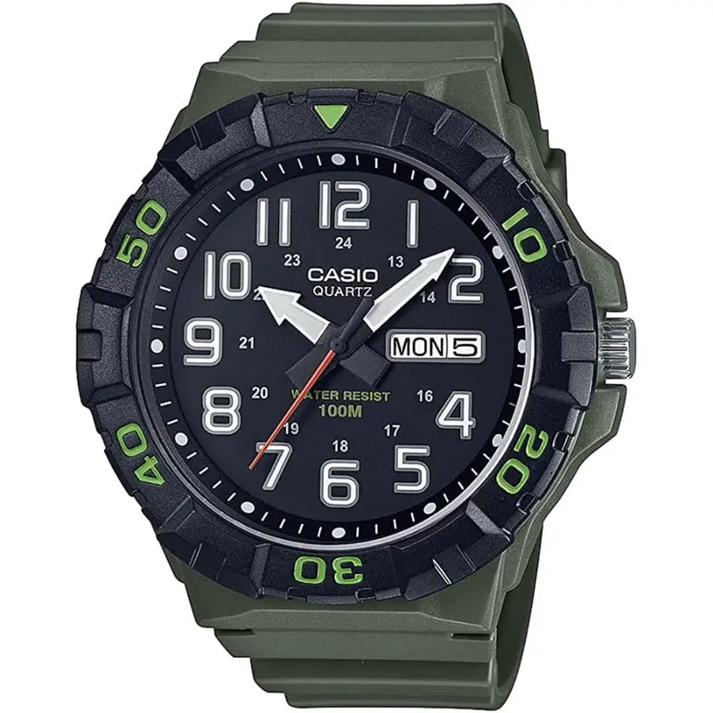 Casio General Black Dial Green Resin Strap Men Watch Mrw-210H-3Avdf-P 1