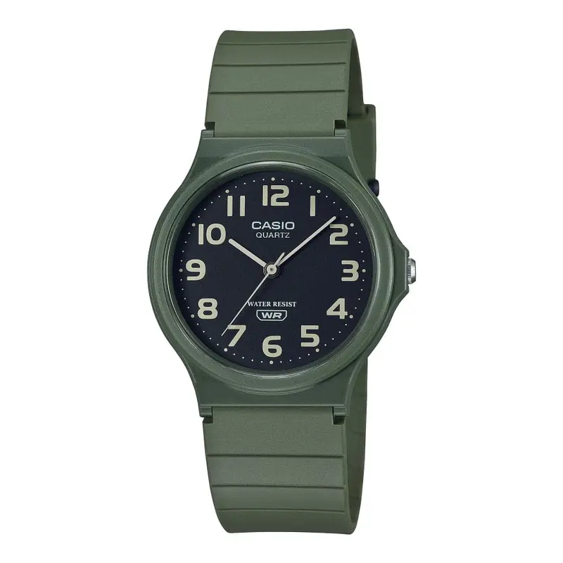 Casio General Black Dial Green Resin Strap Unisex Watch Mq-24Uc-3Bdf-P 1