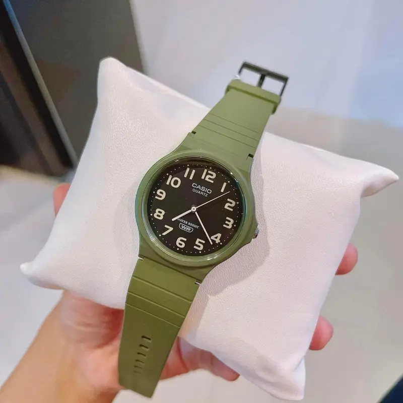 Casio General Black Dial Green Resin Strap Unisex Watch Mq-24Uc-3Bdf-P 2