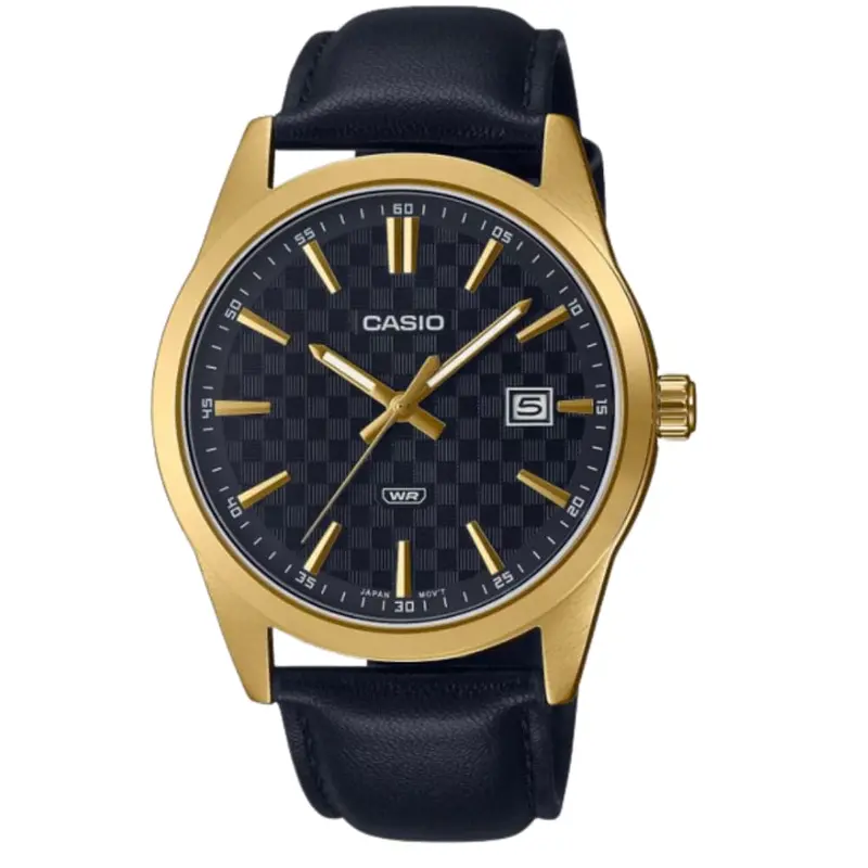 Casio General Black Dial Leather Strap Men Watch Mtp-Vd03gl-1Audf 1