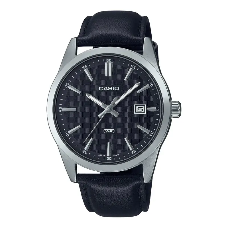 Casio General Black Dial Leather Strap Men Watch Mtp-Vd03l-1Audf-P 1