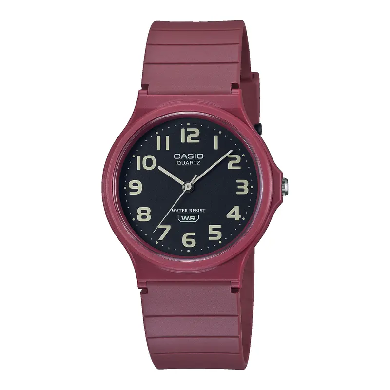 Casio General Black Dial Red Resin Strap Unisex Watch Mq-24Uc-4Bdf-P 1