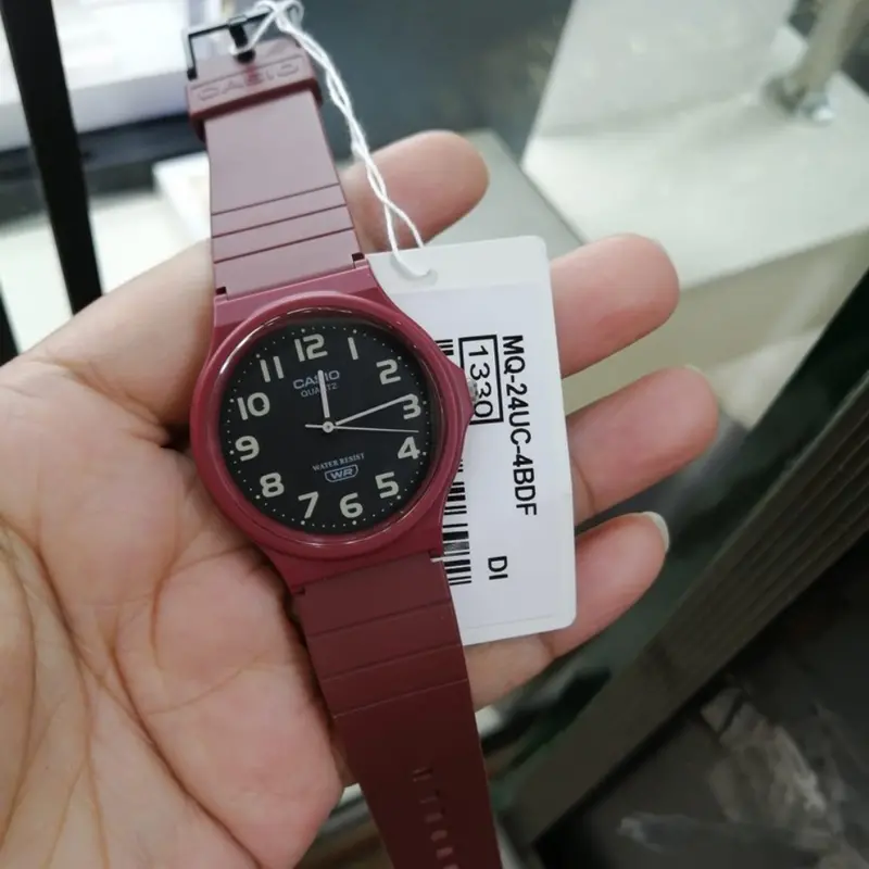 Casio General Black Dial Red Resin Strap Unisex Watch Mq-24Uc-4Bdf-P 2