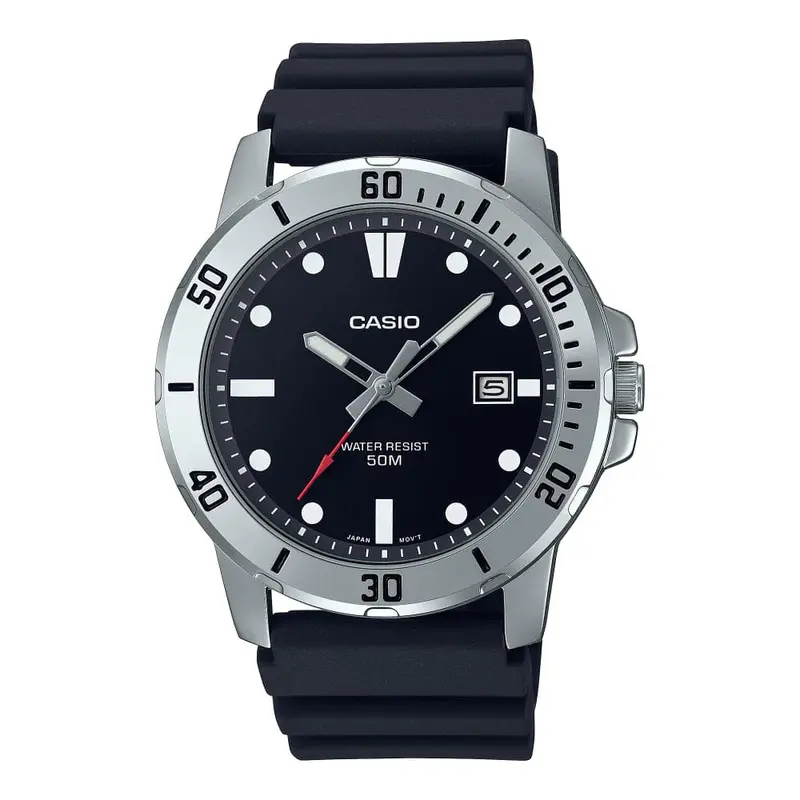 Casio General Black Dial & Resin Strap Men Watch Mtp-Vd01-1Evudf-P 1