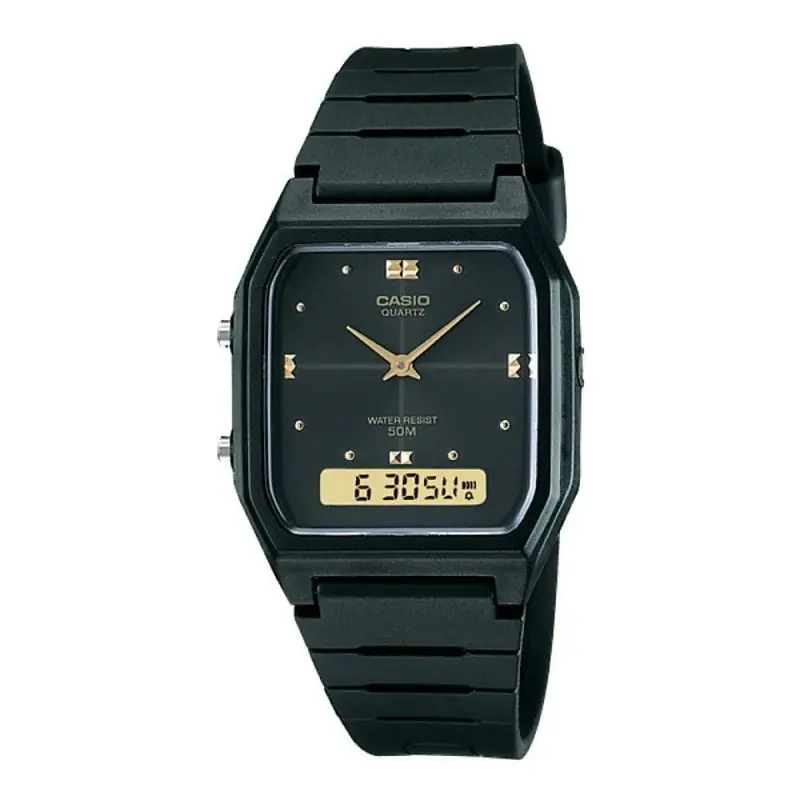 Casio General Black Dial Resin Strap Unisex Watch Aw-48He-1Avdf-P 1