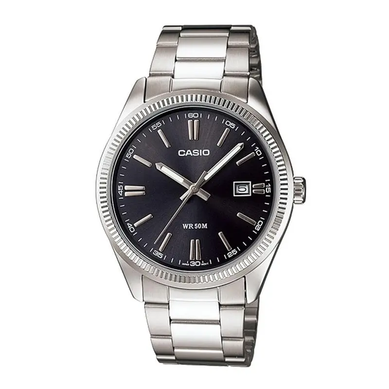 Casio General Black Dial Silver Stainless Steel Strap Men Watch Mtp-1302D-1A1vdf-P 1