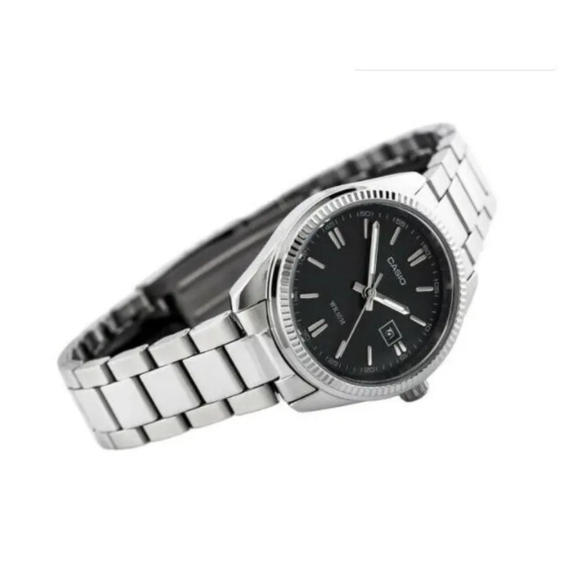 Casio General Black Dial Silver Stainless Steel Strap Men Watch Mtp-1302D-1A1vdf-P 2