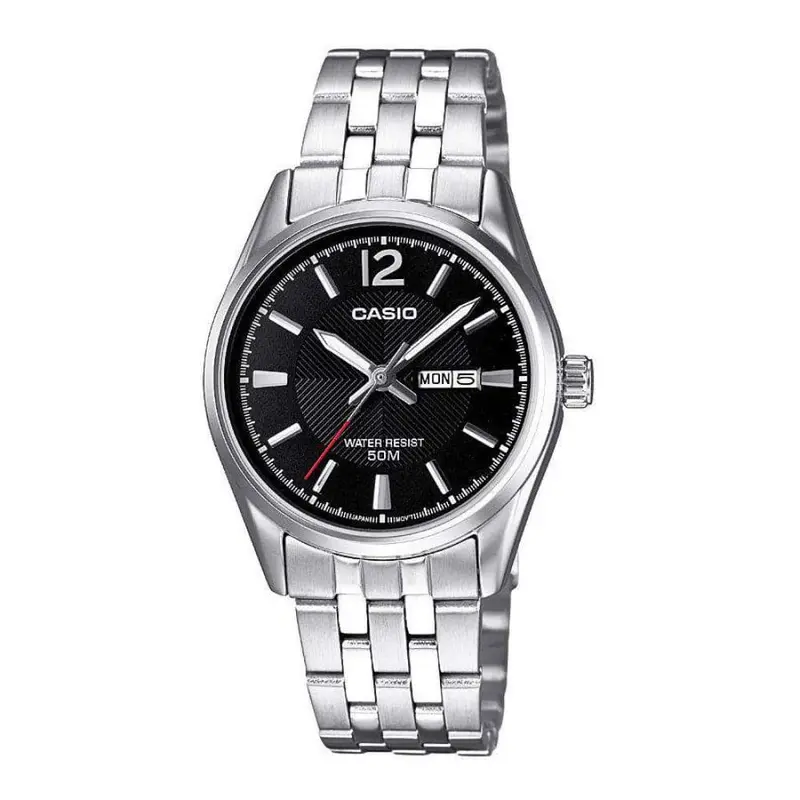 Casio General Black Dial Silver Stainless Steel Strap Men Watch Mtp-1335D-1Avdf-P 1
