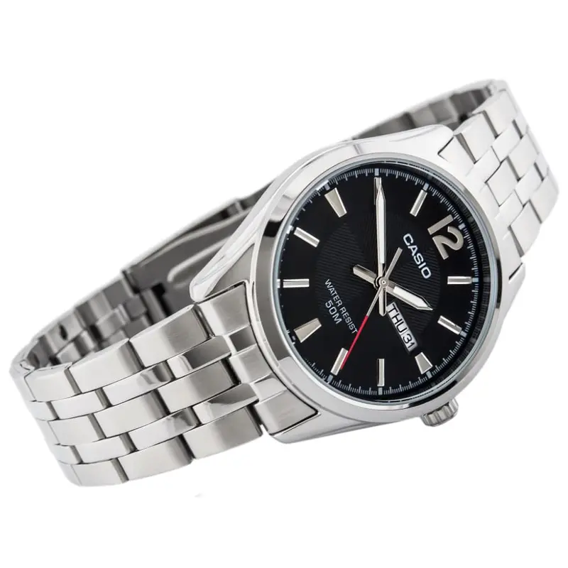 Casio General Black Dial Silver Stainless Steel Strap Men Watch Mtp-1335D-1Avdf-P 2