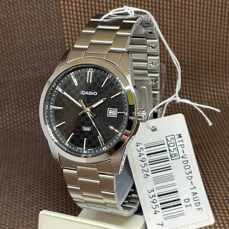 Casio General Black Dial Silver Stainless Steel Strap Men Watch Mtp-Vd03d-1Audf-P 2